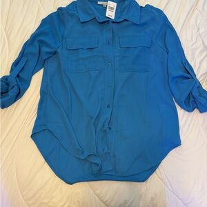Love Tree Vibrant Blue Button-Down Shirt